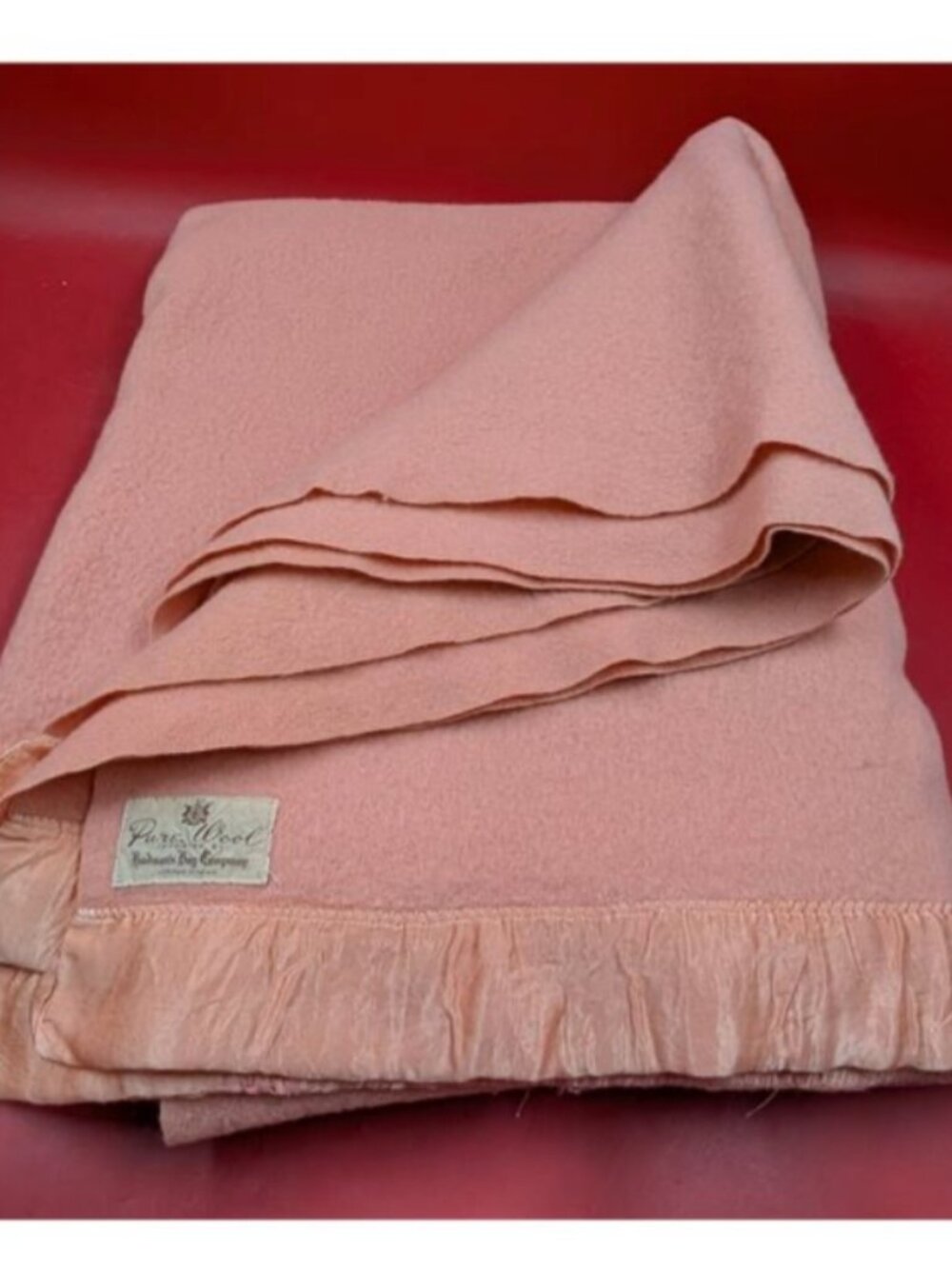 Vintage Hudson's Bay Pure Wool Blanket | Pink Wool Throw